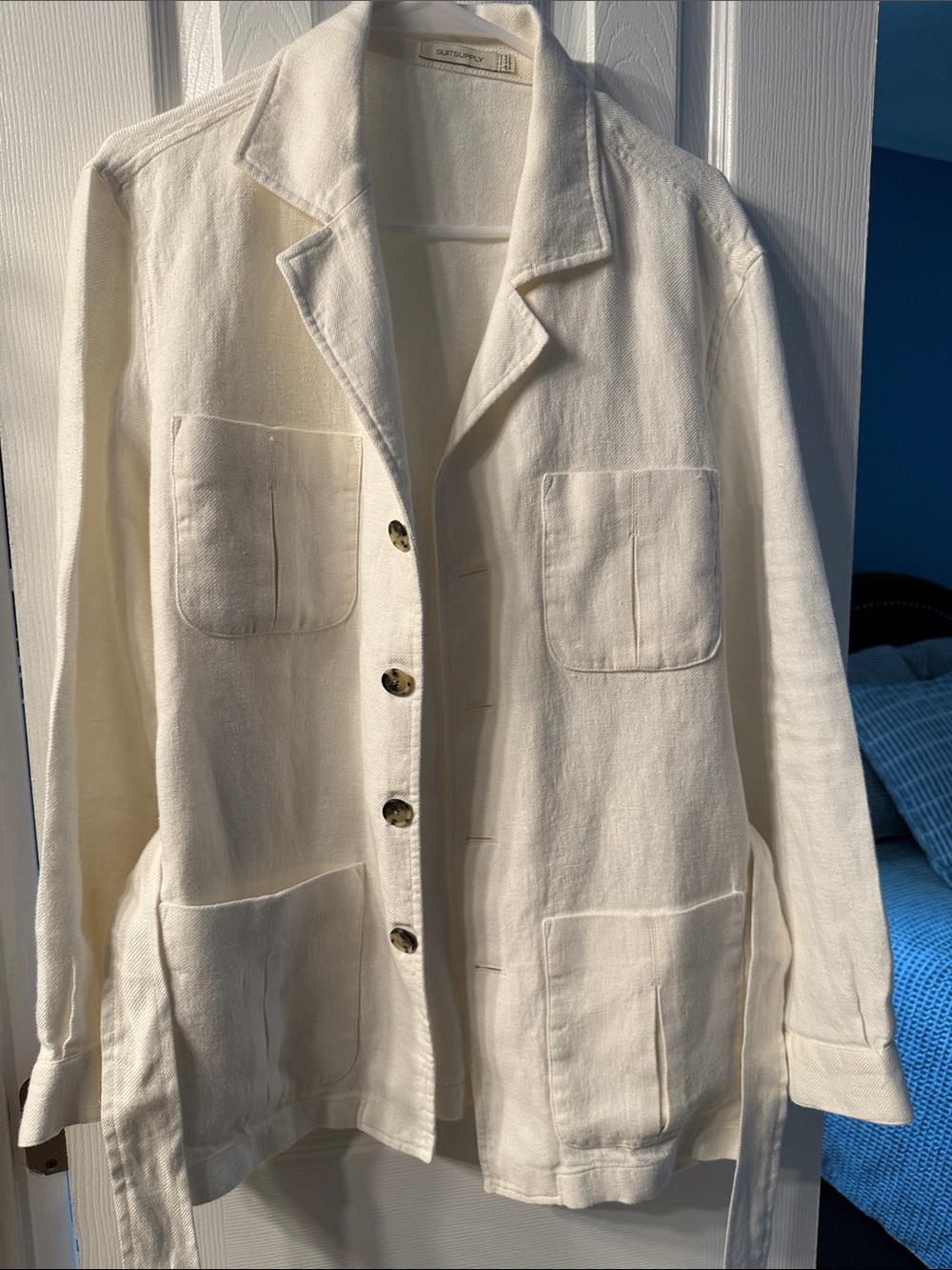 Suitsupply Cream Textured Open Jacket